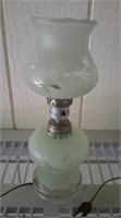 antique green glass lamp