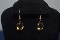 10K Gold Earrings w/ Citrine Stones