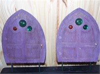 Dept. 56 purple with stones resin deco 'door' for