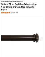 1 in. Single Curtain Rod