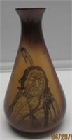 7-1/2" PORC. NATIVE AMERICAN VASE SMALL CHIP ON