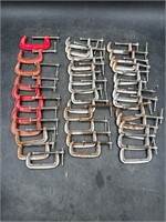 36 C-Clamps (mostly 2 1/2")