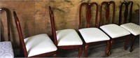 Lot with 6 dining chairs with upholstered, cream s