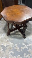 Walnut Barley Twist Carved Lamp Table