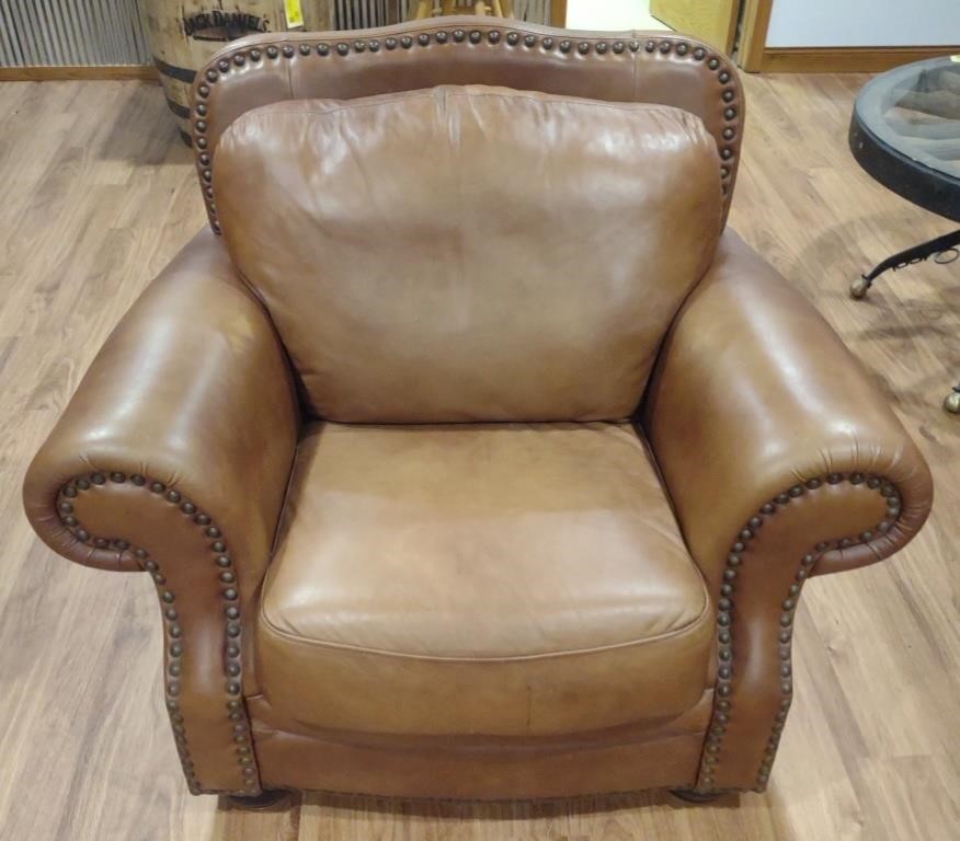 Due Linee Salotti Rivet & Leather Arm Chair