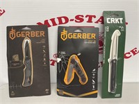 Gerber & Crkt Folding Knife Lot