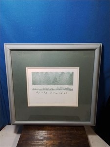Framed print geese in snow signed by Artist 16 x