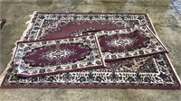 3 PC RUG SET AREA RUG & 2 DOOR MATS