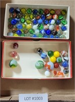 LOT OF APPROX 100 ASSORTED MARBLES