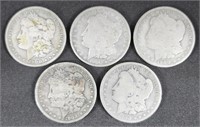 1900-02 Morgan Silver Dollars (5)