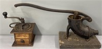 Cast Iron Meat Press & Coffee Mill Grinder