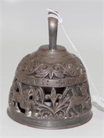 Vintage cast metal metal religious bell