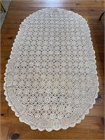 Hand Crochet Table Cover 88” x 50”  excellent
