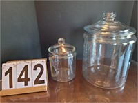 2 Large Glass Containers