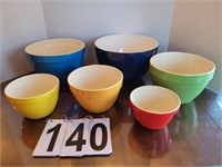 Crate and Barrel Nesting Bowls (6" Bowl Has Chip)