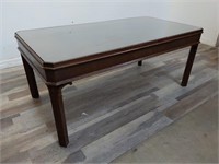 Wellington Hall glass top coffee table