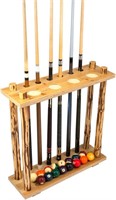 Rustic Log 6 Billiard Cue Storage Rack