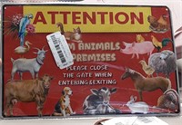 8x12 Metal Farm Animal Sign