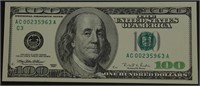 1996 LOW SERIAL NUMBER 100$ FEDERAL RESERVE NOTE