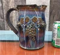Signed glazed ceramic pitcher