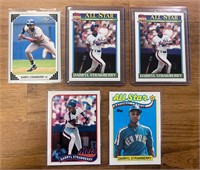 Lot of 5 1989-1991 Darryl Strawberry MLB cards