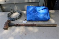 10 LB Sledge Hammer, Steel Cable, Tarp