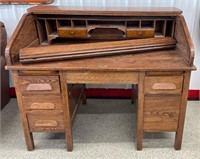 Antique Roll Top Desk (50"W X 32"D X 41.5"H).