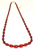 Amber "Cherry Red" (rare) beaded necklace