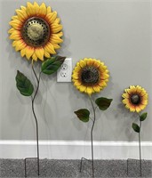 3ct Sunflower Garden Stake Yard Decor SM MED LG