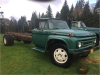 1962 FORD F600 CAB W/ CHASSIS, V-8 GAS
