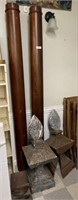7' Wooden Columns & 2 Tin Finials