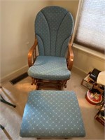 Glider rocker & matching foot stool