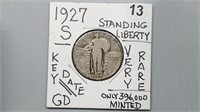 1927s Standing Liberty Quarter yw3013