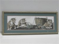 13"x 32" Original Kitten Art