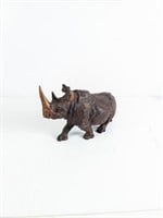 Wooden Rhinoceros Figurine
