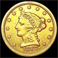1867-S $2.50 Gold Quarter Eagle CLOSELY