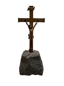 Bronze Crucifix in Rock