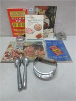 NEAT VINTAGE COOKBOOKS + UTENSILS