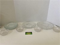 Assortment of Glass Plates and Candy Dishes