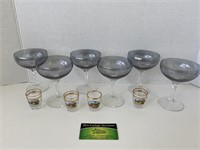 Set of Wine Glasses and Shot Glasses