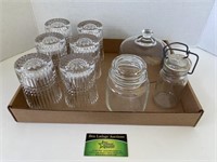 Glass Cups, Jars, and Cake Tray Lid