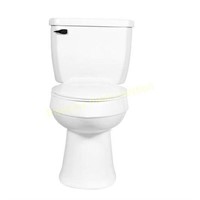 Chair Height Elongated Bowl White Toilet w/Tan