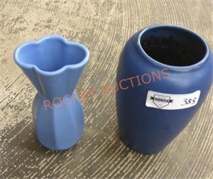 Vintage blue Pottery vase lot