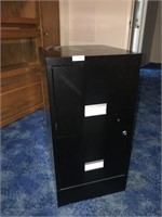 Modern Black 2 Drawer Metal File Cabinet