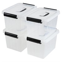 Uumitty 4-Pack 6.5 Quart Small Storage Boxes,