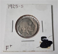 1925 S Buffalo 5 Cent Coin  F+  Better Date