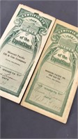 2- 1917  Stock Certificates