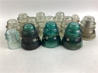 (3) Blue Green Hemingray 42 Glass Insulator. (10)