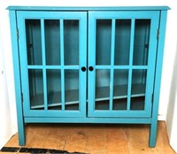 Painted Glass Front Console Cabinet