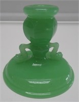 3" JADITE CANDLE HOLDER W/DOLPHINS 1 PC. VERY